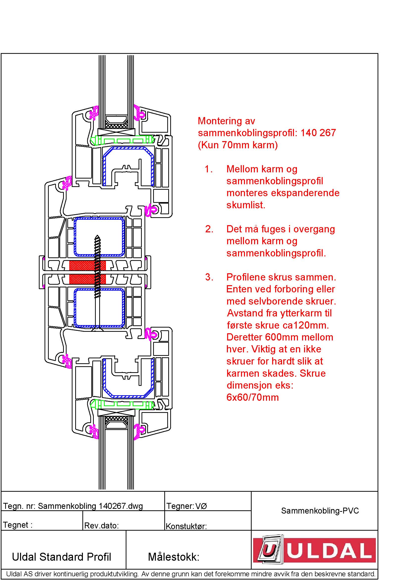 PVC Sammenkoblingsprofil 140267