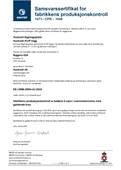 Samsvarssertifikat EI30 Toppsving CPR 7018